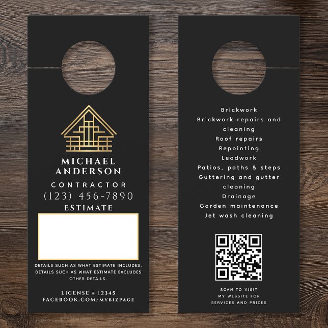 Estimate Quote Home Building Construction QR Code Door Hanger (Creator Uploaded)