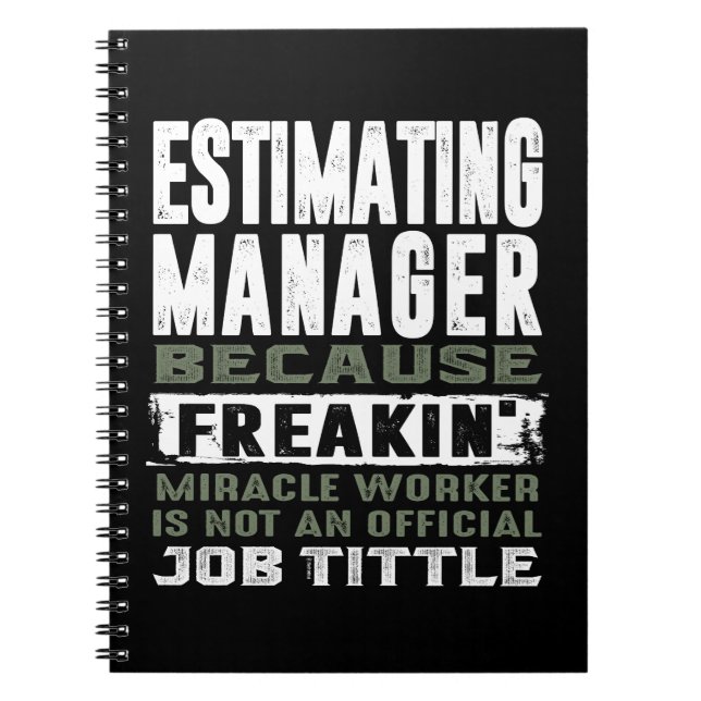 Estimating Manager Notebook (Front)