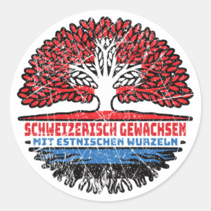 Estland Estnisch Schweizer Schweiz Baum Wurzel Classic Round Sticker