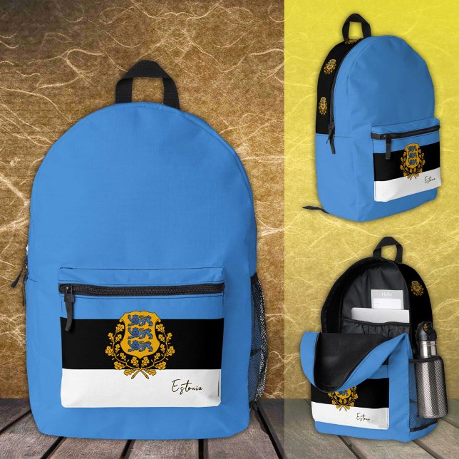Estonia, backpack, Estonian Flag / patriotic Printed Backpack (Creator Uploaded)
