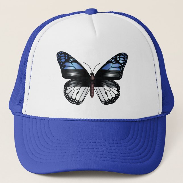 Estonia butterfly monarch flag trucker hat (Front)