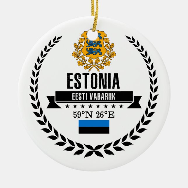 Estonia Ceramic Tree Decoration (Front)