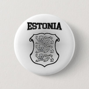 Estonia Coat of Arms 6 Cm Round Badge