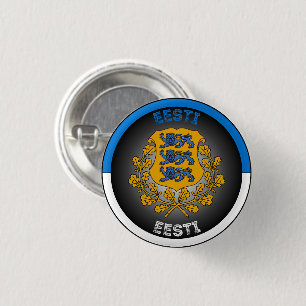 Estonia Coat of Arms Circle Shape 3 Cm Round Badge