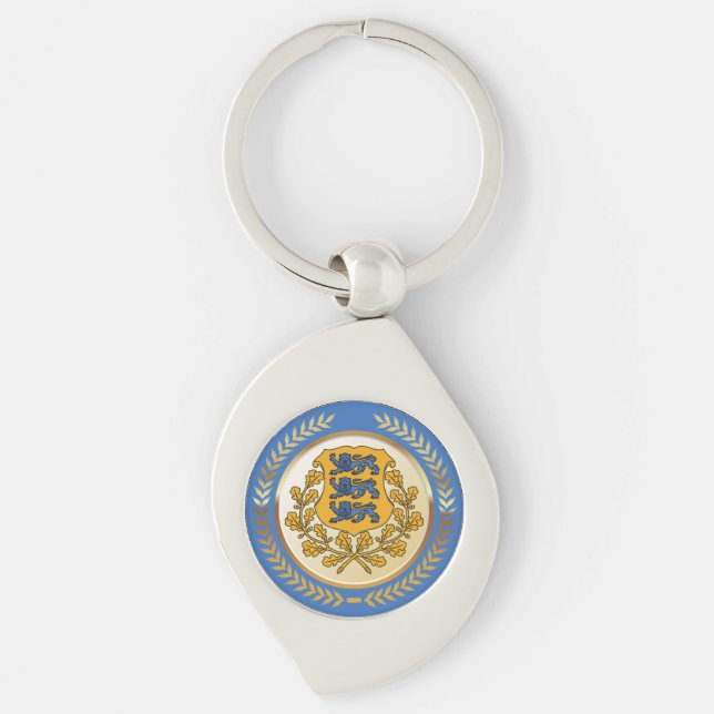 Estonia Coat of Arms Key Ring (Front)