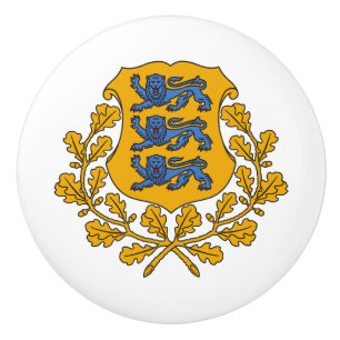 Estonia country coat arms symbol emblem flag ceramic knob