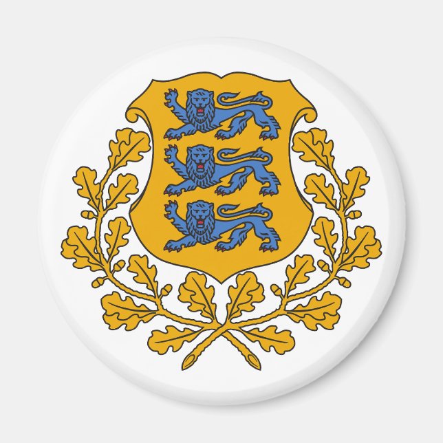Estonia country coat arms symbol emblem flag magnet (Front)
