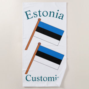Estonia Country Flag Thunder_Cove Beach Towel