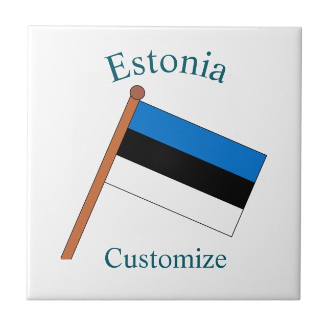 Estonia Country Flag Thunder_Cove Ceramic Tile (Front)