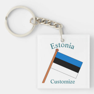 Estonia Country Flag Thunder_Cove Key Ring