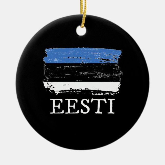 Estonia - Estonia Flag Ceramic Ornament (Front)