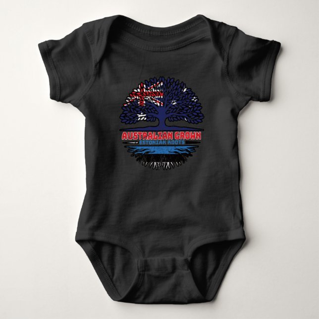 Estonia Estonian Australian Australia Tree Roots Baby Bodysuit (Front)