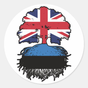 Estonia Estonian British UK United Kingdom Britain Classic Round Sticker