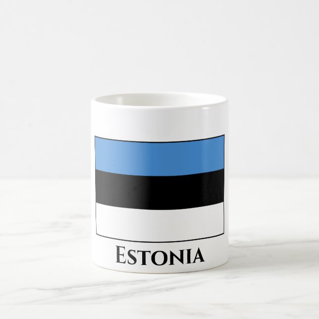 Estonia (Estonian) Flag Coffee Mug (Center)