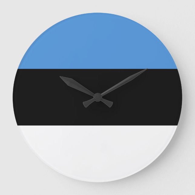 Estonia (Estonian) Flag Large Clock (Front)