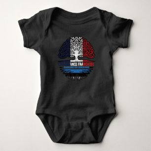 Estonia Estonian French France Tree Roots Flag Baby Bodysuit