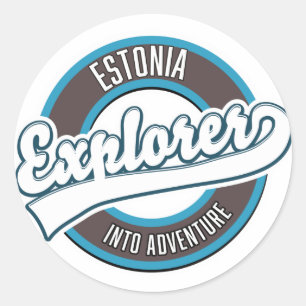 Estonia Explorer into adventure Classic Round Sticker