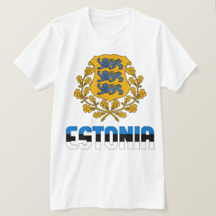 Estonia Flag and Coat Of Arms Patriotic T-Shirt