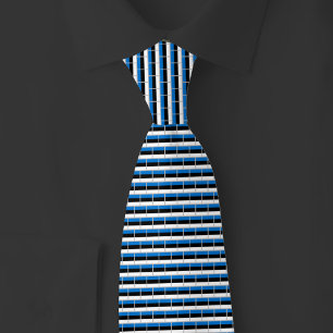 Estonia Flag Brick Pattern Tie