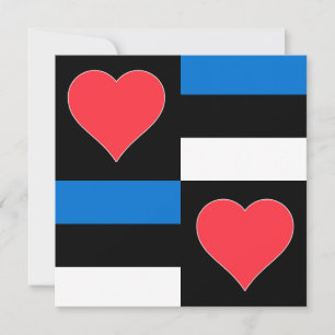 Estonia Flag Heart Pattern Fun Patriotic Estonian Card