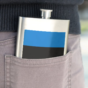 Estonia flag hip flask