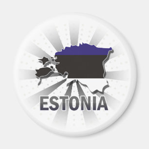 Estonia Flag Map 2.0 Magnet
