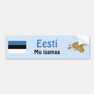 Estonia Flag + Map Bumper Sticker