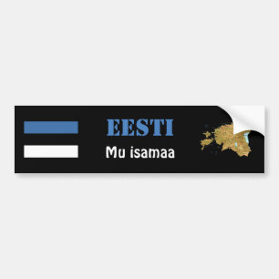 Estonia Flag + Map Bumper Sticker