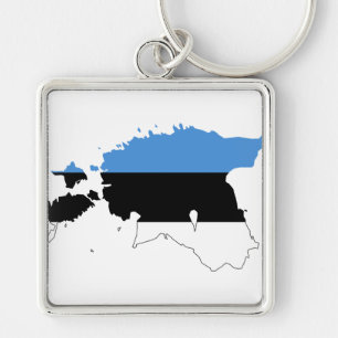 Estonia Flag map EE Key Ring