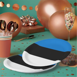 Estonia flag paper plate