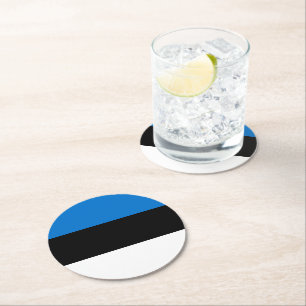 Estonia flag round paper coaster