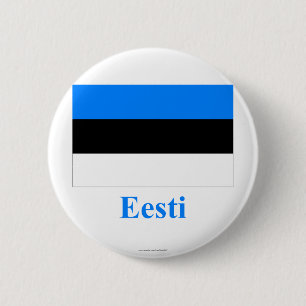 Estonia Flag with Name in Estonian 6 Cm Round Badge