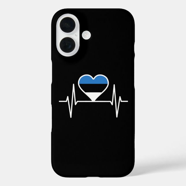 Estonia Heartbeat Estonia Flag Case-Mate iPhone Case (Back)