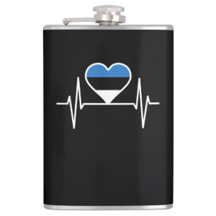 Estonia Heartbeat Estonia Flag Hip Flask