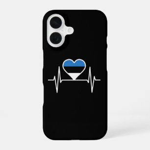 Estonia Heartbeat Estonia Flag iPhone 16 Case