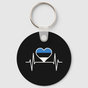 Estonia Heartbeat Estonia Flag Key Ring