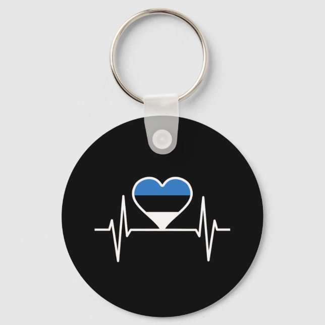 Estonia Heartbeat Estonia Flag Key Ring (Front)