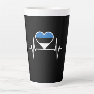 Estonia Heartbeat Estonia Flag Latte Mug