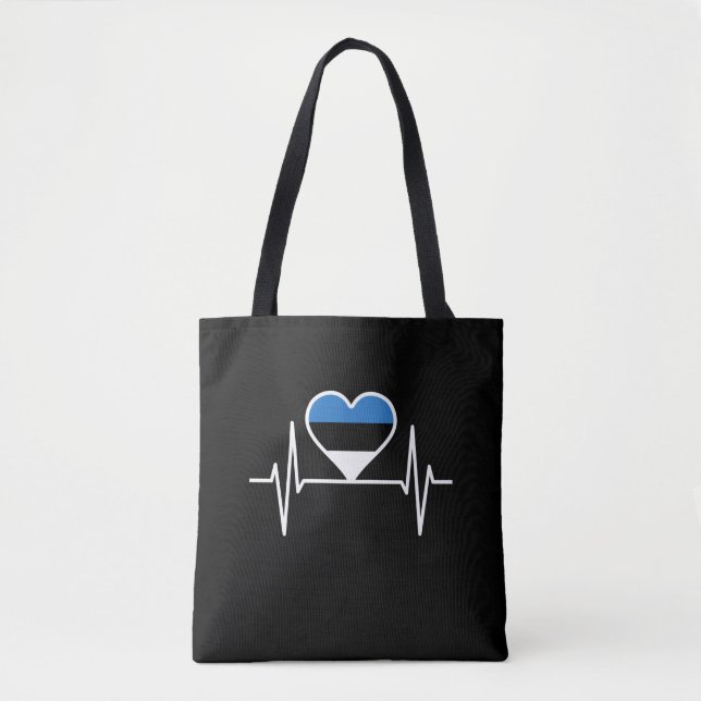 Estonia Heartbeat Estonia Flag Tote Bag (Front)