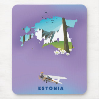 Estonia Illustrated map tourist poster Mouse Pad