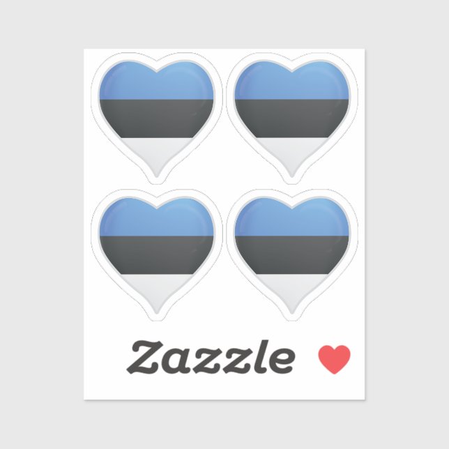Estonia love flag pride heart sticker (Sheet)