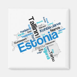 Estonia Map Cities Magnet