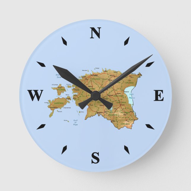Estonia Map Clock (Front)