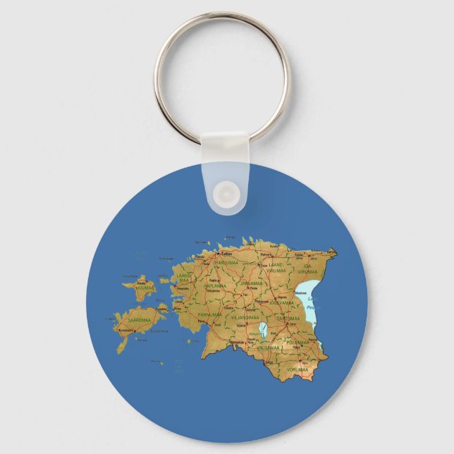 Estonia Map Keychain (Front)