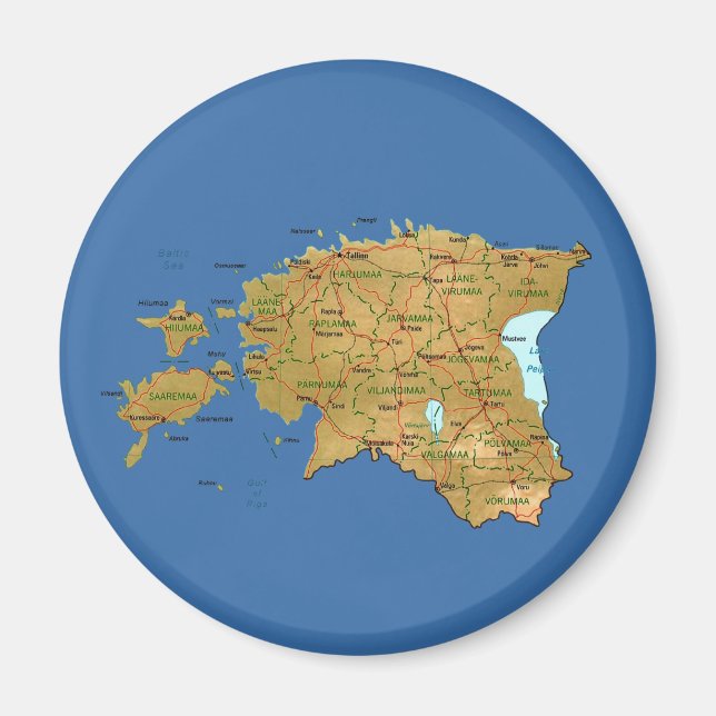 Estonia Map Magnet (Front)
