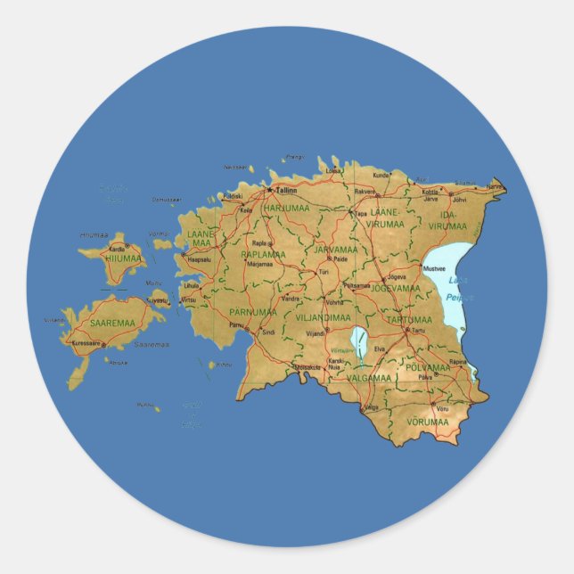 Estonia Map Sticker (Front)
