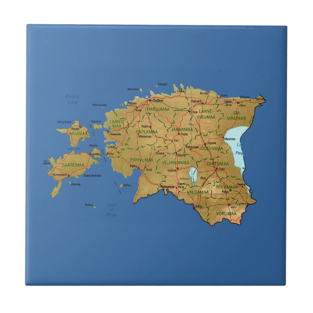 Estonia Map Tile (Front)
