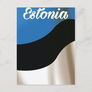 Estonia National flag travel poster Postcard