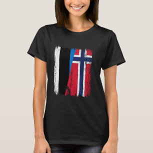 Estonia Norway Half Flag Estonian Norwegian Ancest T-Shirt