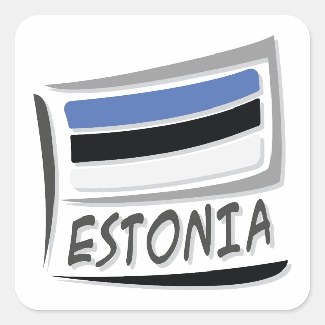 Estonia  Pride X Flag Square Sticker (Front)